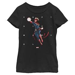 Marvel Mädchen Captain Marvel Shapes T-Shirt, S von Marvel