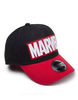 Marvel Offizielles Lizenziertes Red Brick Logo Gebogener Bill Snapback Cap Hut von Marvel