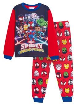 Marvel Pyjama „Spidey und Seine fantastischen Freunde“, 7–8 Jahre, Blau von Marvel