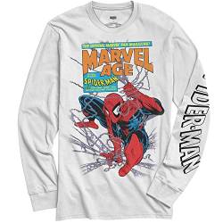 Marvel Spider-Man 90's Age Adult Long Sleeve T-Shirt (XXX-Large) White von Marvel