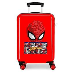 Marvel Spiderman Comic Kabinentasche, Rot, 38 x 55 x 20 cm, starr, ABS, seitlicher Zahlenkombinationsverschluss 34 l, 2,66 kg, 4 Doppelrollen, Handgepäck. von Marvel