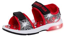Marvel Spiderman Light Up Sportsandalen für Jungen Open Toe Easy Fasten Kinder Sommer Schuhe, rot, 29.5 EU von Marvel