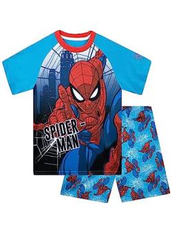 Marvel Spiderman Pyjamas für Jungen | Spider-Man Jungen Kurzpyjamas | 134 | Offizielles Spiderman Merchandise von Marvel