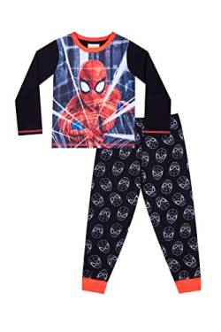 Marvel Spiderman Schlafanzug für Jungen, lang, Schwarz/Rot, Schwarz, 86-92 von Marvel