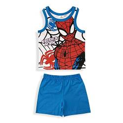 Marvel Spiderman Schlafanzug für Kinder, Tanktop und Shorts aus Baumwolle, Bedruckt, 6031, blau, 3 Jahre von Marvel