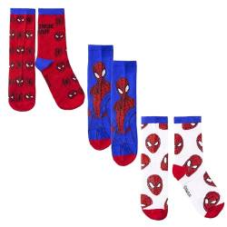 Marvel Spiderman Socken für Jungen, 3er-Pack Strümpfe im Spiderman Design, Geschenk für Jungen und Jugendliche, Größe EU 23/26 von Marvel