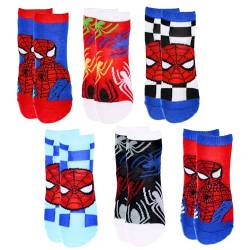 Marvel Spiderman Socken für Jungen, 6er-Pack Kurze Socken im Spider-Man Design für Jungen, Größe EU 27/30 von Marvel