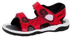 Marvel Spiderman Sport-Sandalen für Kinder Offene Zehenpartie Einfach zu befestigen Schieber Sommerschuhe, rot/schwarz, 28 EU von Marvel