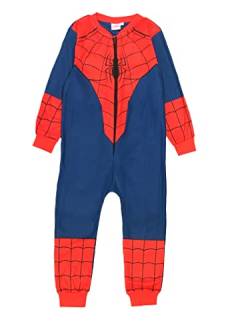 Marvel Spiderman Ultimate Kinder Jungen Fleece All-in-One Schlafanzug Avengers Schlafanzug Onezee, Spiderman-Anzug, 104 von Marvel