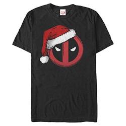 Marvel Unisex Deadpool Deadpool Santa Hat Organic Short Sleeve T-shirt, Schwarz, L von Marvel