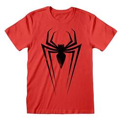 Marvel Unisex Erwachsene Comics Spider-Man Symbole T-Shirt, Rot/Schwarz, S von Marvel