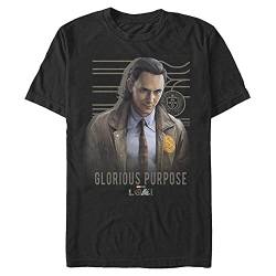 Marvel Unisex Loki-Glorious Purpose Organic Short Sleeve T-Shirt, Black, L von Marvel