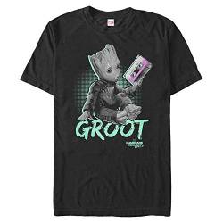 Marvel Unisex Neon Baby Groot Organic Short Sleeve T-Shirt, Black, XL von Marvel