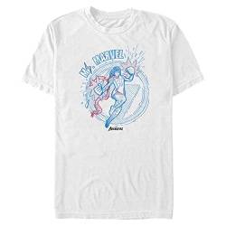 Marvel Unisex Other-Doodle Ms Organic Short Sleeve T-Shirt, White, S von Marvel