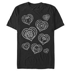 Marvel Unisex Other Hearty Marves Organic Short Sleeve T-shirt, Schwarz, S von Marvel