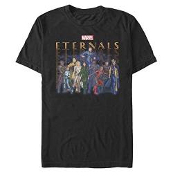 Marvel Unisex The ETERNALS Group Repeating Organic Short Sleeve T-Shirt, Black, XXL von Marvel