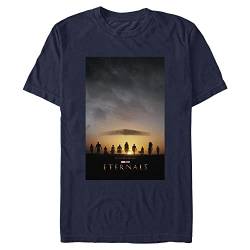 Marvel Unisex The Eternals Poster Organic Short Sleeve T-Shirt, Navy Blue, XL von Marvel