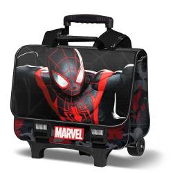Spiderman Miles-Cartable-Rucksack 2.0 mit Abnehmbarem Trolley, Schwarz, 38 x 35 cm von Marvel
