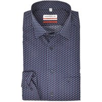 MARVELIS Businesshemd Businesshemd - Modern Fit - ELA - Muster - Rot/Blau/Weiß Allover-Print von Marvelis