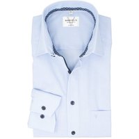 MARVELIS Businesshemd Businesshemd - Modern Fit - Langarm - Einfarbig - Rauchblau von Marvelis