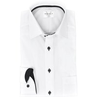 MARVELIS Businesshemd Businesshemd - Modern Fit - Langarm - Einfarbig - Weiß von Marvelis