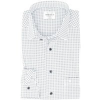 MARVELIS Businesshemd Businesshemd - Modern Fit - Langarm - Muster - Weiß/Blau von Marvelis