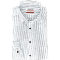 MARVELIS Businesshemd Businesshemd - Modern Fit - Langarm - Muster - Weiß Allover-Print von Marvelis