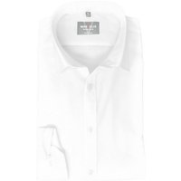MARVELIS Businesshemd Businesshemd - Super Slim Fit - Langarm - Einfarbig - Weiß von Marvelis