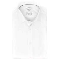 MARVELIS Businesshemd Easy To Wear Hemd - Body Fit - Langarm - Einfarbig - Weiß 4-Wege-Stretch von Marvelis