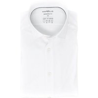 MARVELIS Businesshemd Easy To Wear Hemd - Modern Fit - Langarm - Einfarbig - Weiß 4-Wege-Stretch von Marvelis