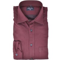 MARVELIS Langarmhemd Freizeithemd - Casual Modern Fit - Langarm - Einfarbig - Bordeaux Feinstreifen von Marvelis