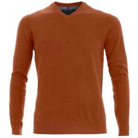 MARVELIS V-Ausschnitt-Pullover Pullover - Casual Fit - V-Ausschnitt - Einfarbig - Rostbraun (1-tlg) von Marvelis
