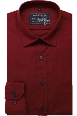Marvelis Casual Modern Fit Hemd rot, Einfarbig von Marvelis