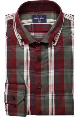 Marvelis Casual Modern Fit Hemd rot/grün, Kariert von Marvelis