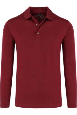 Marvelis Casual Modern Fit Longsleeve Poloshirt bordeaux, Einfarbig von Marvelis