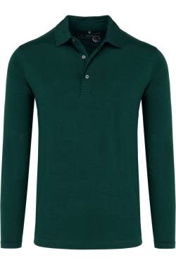 Marvelis Casual Modern Fit Longsleeve Poloshirt dunkelgrün, Einfarbig von Marvelis