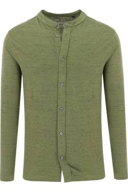 Marvelis Casual Modern Fit Longsleeve oliv, Faux-uni von Marvelis