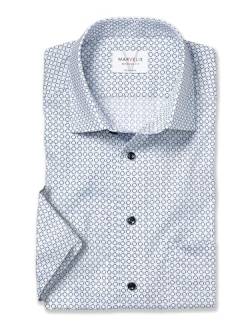 Marvelis Herren Businesshemd Kurzarm Non-Iron Modern Fit,Rotationsdruck,New Kent,bleu 11,46 von Marvelis