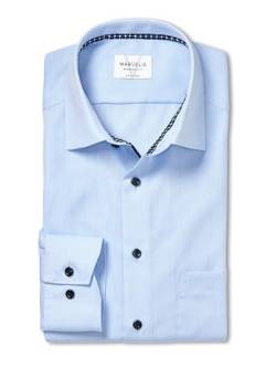 Marvelis Herren Businesshemd Langarm Non-Iron Modern Fit,Chambray,New Kent,bleu 11,42 von Marvelis