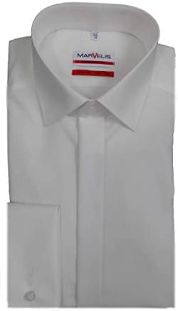 Marvelis Herren Businesshemd Non-Iron Modern Fit, Langarm, Kent-Kragen, Uni Popeline, 100% Baumwolle, Hellbeige 20, 38 von Marvelis