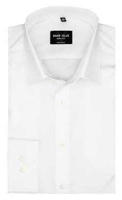 Marvelis Herren Hemd, Body Fit mit extra Langen Arm 69cm, Bügelleicht, New York Kent (40, Weiß) von Marvelis