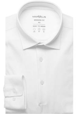 Marvelis Performance Modern Fit Poloshirt weiss, Einfarbig von Marvelis