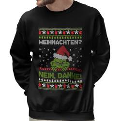 Marvelous Life Weihnachtspullover I Grinch Weihnachten Nein, Danke I Unisex I Ugly Christmas Sweater Damen Herren I lustig I Weihnachts Pullover I Weihnachts Herr Man weinachtspullie Pulli hässlich von Marvelous Life