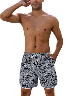 Marvmys Badehose Herren Schnelltrocknend Badeshorts Kurzen Strandhose Beachwear Schwimmshorts mit Meshfutter und Verstellbarem Tunnelzug Stil A M von Marvmys