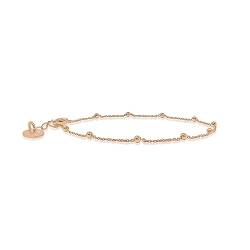 Mary & Jules Armband Damen Rosegold, Kugelarmband aus vergoldetem 925 Silber, feine, rose goldene Armkette für Damen, aus recyceltem Silber, Länge 17 bis 19 cm, für Frauen & Mädchen von Mary & Jules