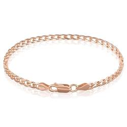 Mary & Jules Armband Damen Rosegold aus 925 Sterling Silber vergoldet, aus recyceltem Silber, Damen Armband Rosegold aus Panzerkette, Goldarmband für Frauen & Mädchen von Mary & Jules