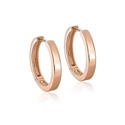 Mary & Jules Chunky Creolen Rosegold 925 Sterling Silber rosé vergoldet, goldene Ohrringe Damen aus recyceltem Silber, Damen Ohrringe, Echtschmuck Ohrstecker für Frauen und Mädchen von Mary & Jules