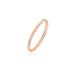 Mary & Jules Ring Rosegold Damen 925 Sterling Silber, Vorsteckring rosegold vergoldet, schlichter, feiner Damenring, Verlobungsring, Eheringe Gold, aus recyceltem Silber, Größe 52 von Mary & Jules