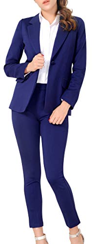 Marycrafts Damen Business Blazer Hose Anzug Set für Arbeit - Blau - 48 von Marycrafts