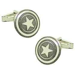 MasGemelos Manschettenknöpfe Captain America 925er Sterlingsilber Cufflinks, Sterling-Silber von MasGemelos